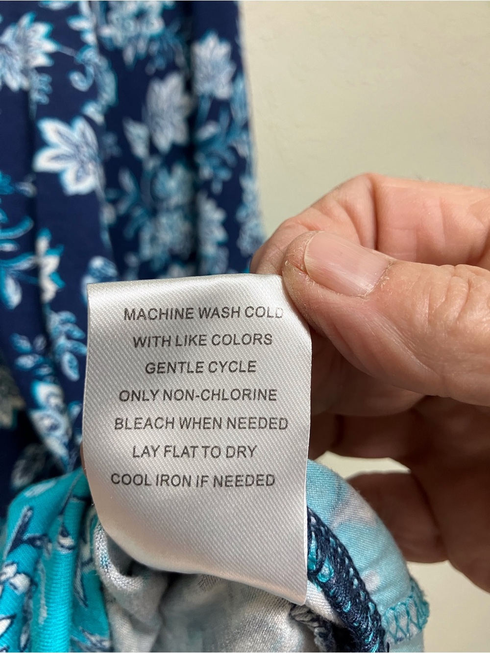 Como Vintage Navy Floral Tunic with Teal Contrast Hem - Picture 6 of 14